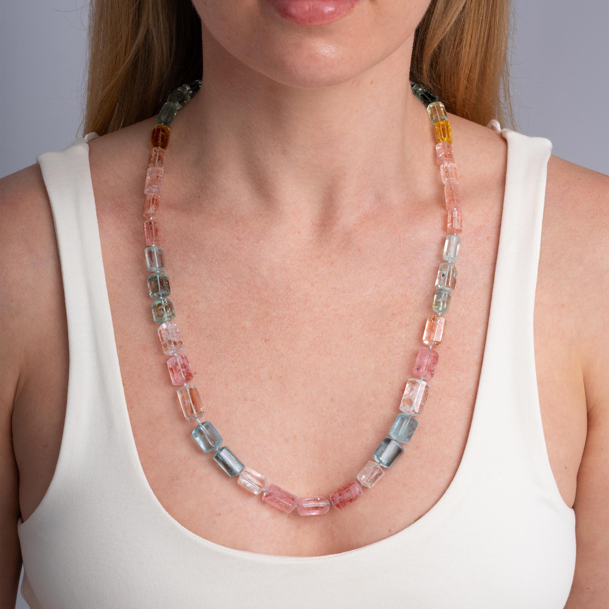 435 Carat Multi Color Raw Aquamarine Specimen Bead Strand