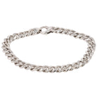 Designer Diamond 14k White Gold Cuban Link Bracelet