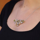 Edwardian Peridot Diamond 18K Gold And Platinum Necklace