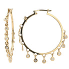 Designer Sonia B Diamond Dangle 14k Gold Hoop Earrings