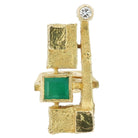 Signed Fred Leighton Brutalist 4 Carat Emerald Ring