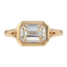 GIA 2.30 Carat Emerald Cut Diamond Bezel Solitaire Engagement Ring