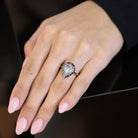 Antique 2 Carat Rose Cut Pear Diamond Georgian Revival Engagement Ring