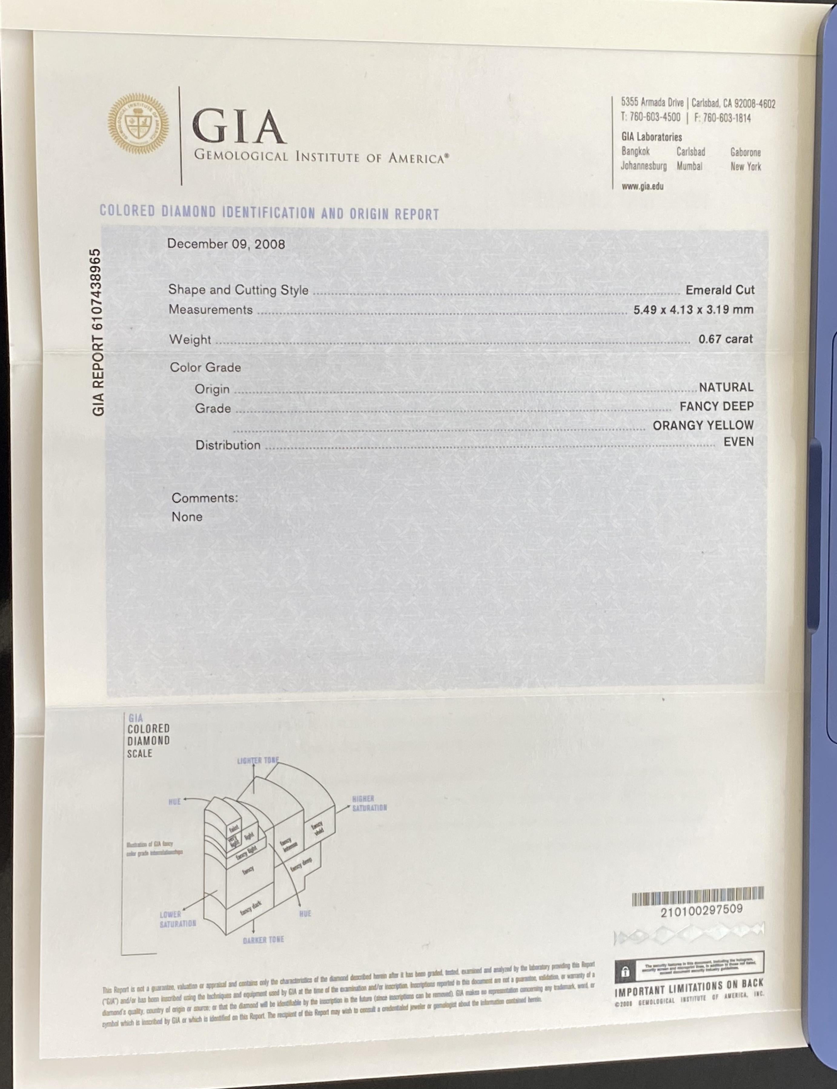 GIA Certified 18k Yellow & White Emerald Cut Diamond Toi Et Moi Ring