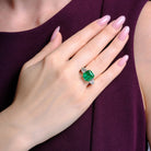 Finest Colombian Emerald No Oil 5.59ct Art Deco Ring, 2.01ct Diamond Sides