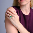 Finest Colombian Emerald No Oil 5.59ct Art Deco Ring, 2.01ct Diamond Sides