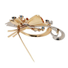 Retro Platinum/Gold Diamond & Sapphire Cosmic Brooch Pin-Pendant