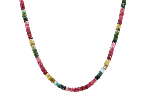 123 Carat Rainbow Tourmaline Beads Necklace