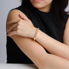 Vintage 1970s Van Cleef & Arpels Ruby, Diamond 18K Gold Bangle Bracelet