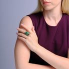 Massive 30 Carat Turquoise 14k Gold Brutalist Cocktail Ring