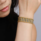 Estate Vintage 1970s Elizabeth Gage Sapphire Gold Supple Link Bracelet