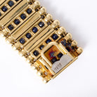 Estate Vintage 1970s Elizabeth Gage Sapphire Gold Supple Link Bracelet