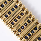 Estate Vintage 1970s Elizabeth Gage Sapphire Gold Supple Link Bracelet