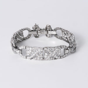 Antique 1920s Cartier 6.50 CT Diamond Art Deco Platinum Filigree Bracelet