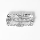 1920s French Art Deco 3.25 Carat Diamond Geometric Platinum Brooch Pin