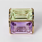 Estate 26 Carat Lavender & Green Amethyst 2 Stone Statement Ring