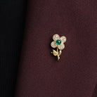 Vintage Van Cleef & Arpels Emerald and Diamond Flower Convertible Pin Pendant
