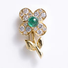Vintage Van Cleef & Arpels Emerald and Diamond Flower Convertible Pin Pendant