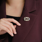 Antique Cartier Art Deco Sapphire & Enamel Interlocking Hearts Brooch