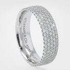 Tiffany & Co 18k White Gold Diamond 5-Row Metro Ring