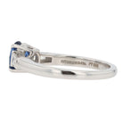 Vintage Platinum Tiffany & Co Oval Sapphire & Diamond 3 Stone Engagement Ring