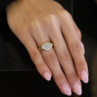 Tiffany & Co Elsa Peretti Diamond Pave 18k Gold East-West Estate Ring