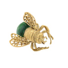 Retro 18k Gold Green Enamel Bee Brooch Pin