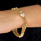 RDY 1990s 18k Gold Designer 2 Carat Pavé Diamond Heart Link Bracelet