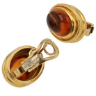 Vintage BVLGARI Citrine Cabochon and 18k Yellow Gold Earrings