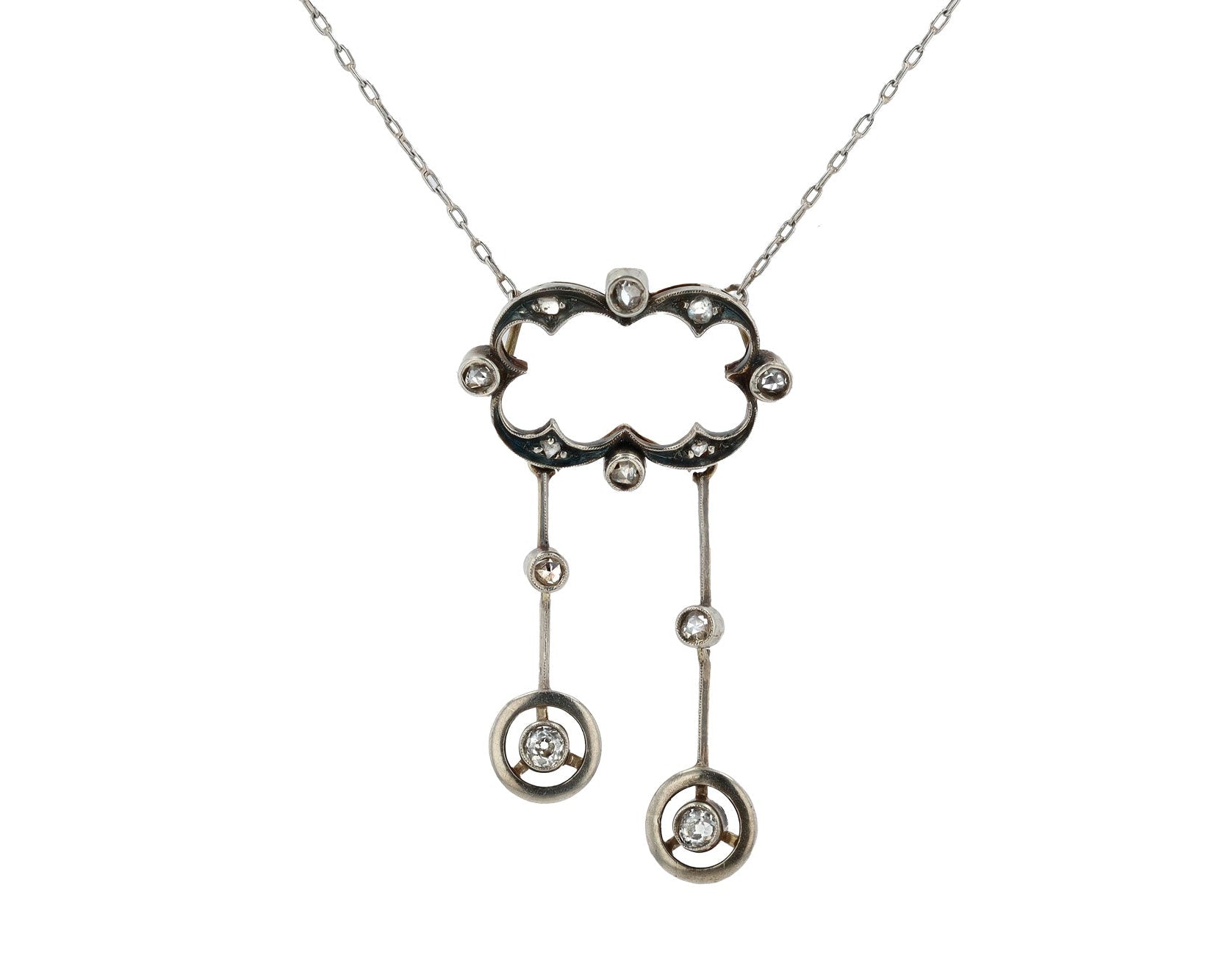 Edwardian 0.45ctw Diamond Double-Drop Necklace