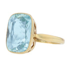 French Retro 4.04 Carat Aquamarine 18 Karat Gold Ring