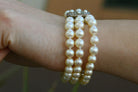 Antique French Belle Époque 3 Strand Pearl & Diamond Bracelet