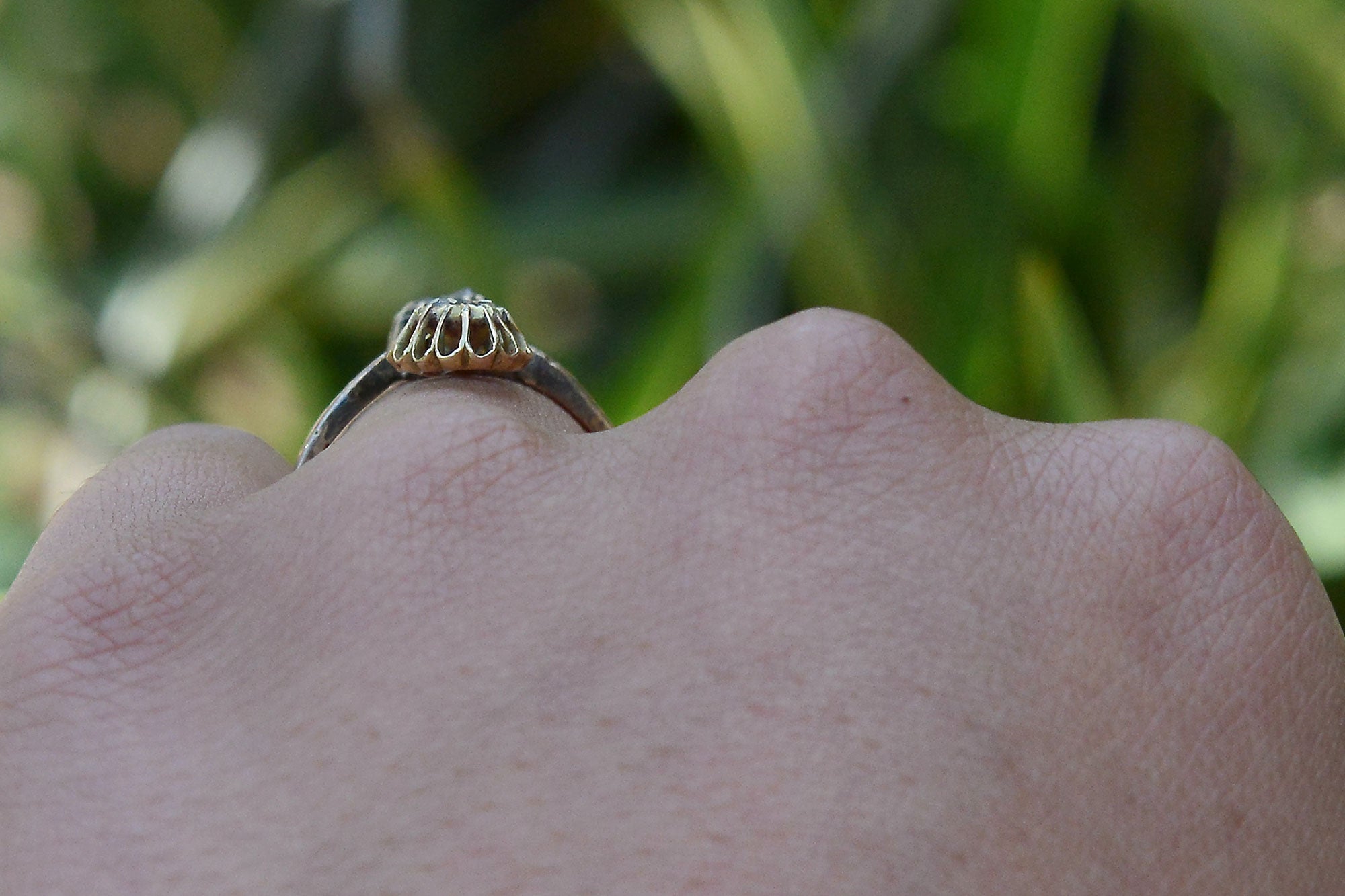 Antique Georgian Rose Cut Diamond Wedding Ring