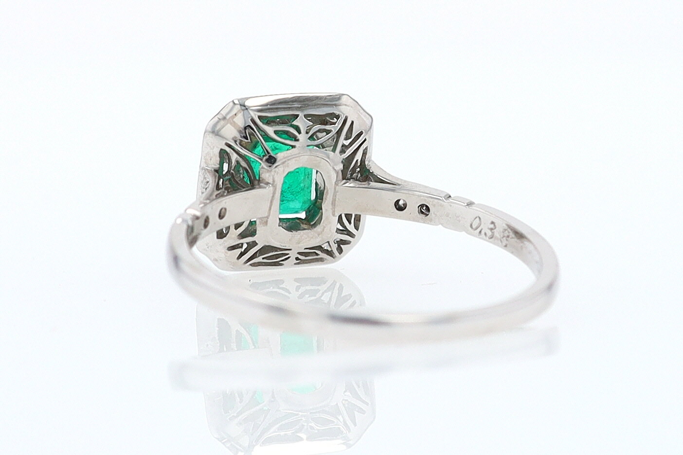 Antique Inspired Colombian Emerald Engagement Ring