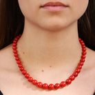 Antique Victorian Ox Blood Coral Bead Necklace