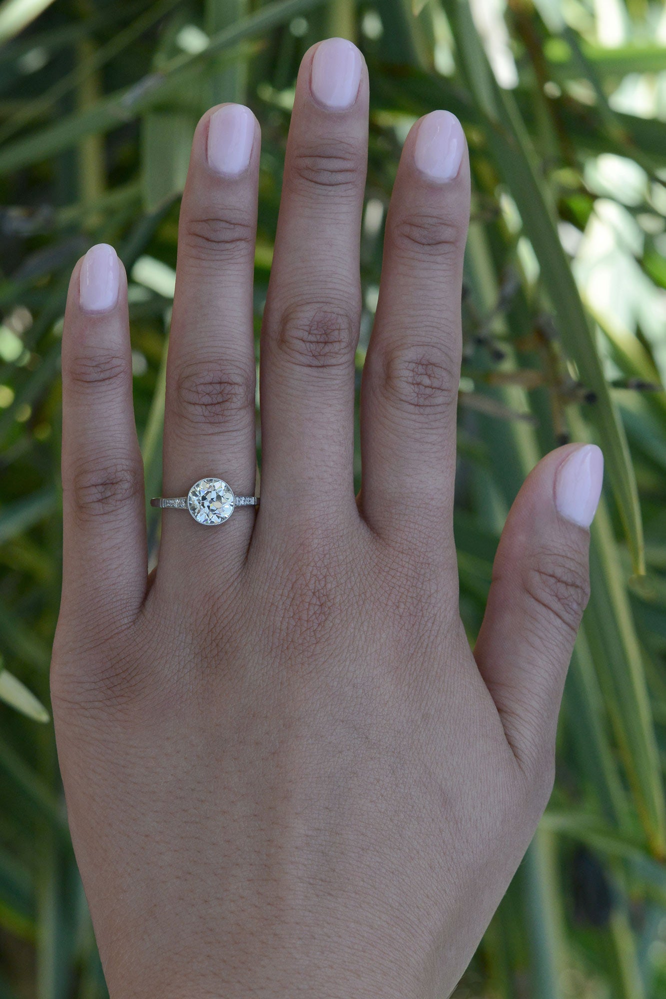 Art Deco 2 Carat Solitaire Old Mine Diamond Engagement Ring