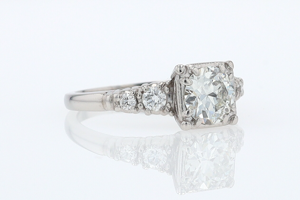Art Deco 3/4 Carat Diamond Antique Engagement Ring