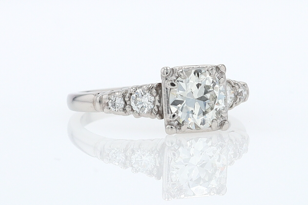 Art Deco 3/4 Carat Diamond Antique Engagement Ring