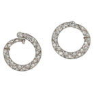 Art Deco Gatsby Era Diamond and Platinum Hoop Earrings