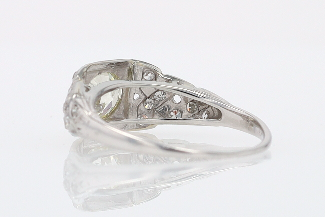 Art Deco Old European Cut Diamond Antique Engagement Ring