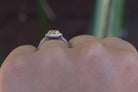 Art Deco Style Round Yellow Diamond Engagement Ring