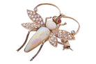 Art Nouveau Opal & Diamond Bee Brooch