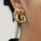 Designer Equestrian Horse Earrings  Italian 14 Karat Gold