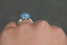 Blue Chalcedony Diamond Dome Ring