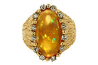 Brutalist 5.29ct Mexican Fire Opal From Robert Mitchum Estate Ring