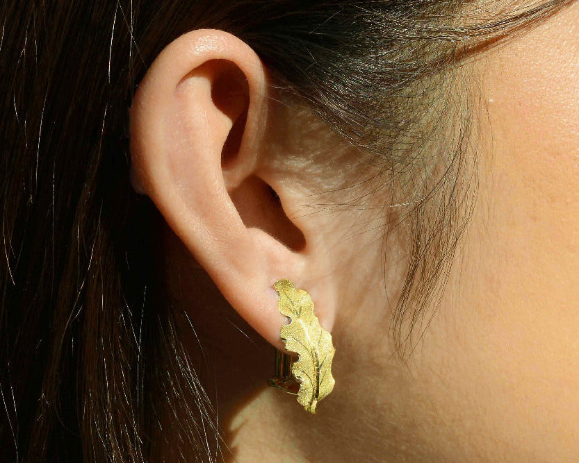 Buccellati Vintage 1970s 18kt Gold Leaf Earrings