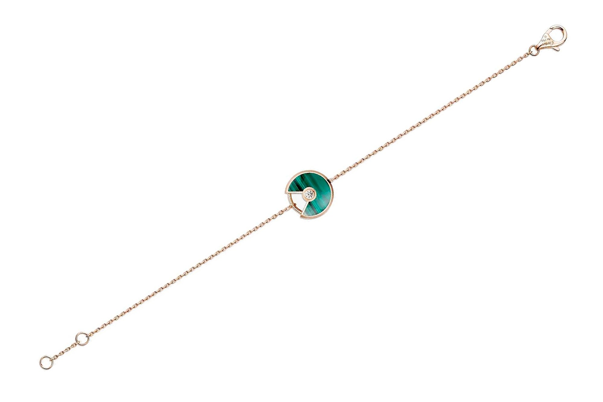 Cartier Malachite 18K Rose Gold Diamond Bracelet