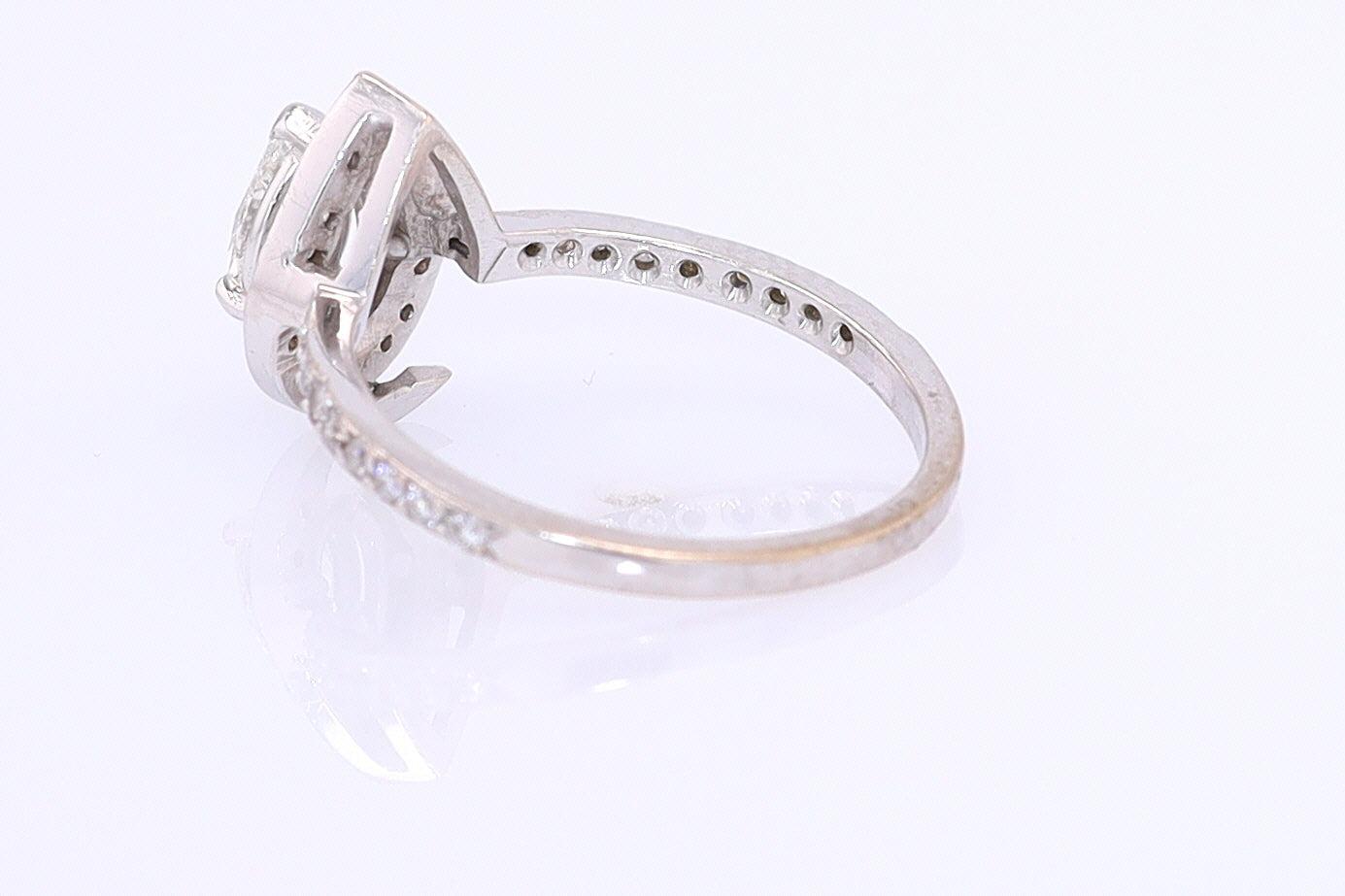 Classic Halo Pear Shape Diamond Engagement Ring