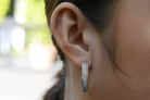 Contemporary .80 Carat Diamond Oval Hoop Earrings
