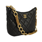 Pre Owned Chanel 2023 23A Black Quilted Lambskin Hobo Bag